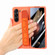 Integrated Film Wrist Grip Leather Phone Case with Pen Slot for Samsung Galaxy Z Fold5 5G - Orange