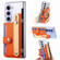 Kor Version Multi-functional Wristband Card Wallet Transparent Phone Case for Samsung Galaxy Z Fold5 5G - Orange