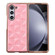 Plating Plaid PU All-inclusive Shockproof Phone Case for Samsung Galaxy Z Fold5 5G - Pink