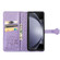 Cat and Dog Embossed Leather Phone Case for Samsung Galaxy Z Fold5 5G - Purple