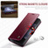 CaseMe-003 PU + PC Business Style Crazy Horse Texture Leather Phone Case for Samsung Galaxy Z Fold5 5G - Mulberry Red