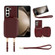 Multifunctional Zipper Wallet RFID Phone Leather Case for Samsung Galaxy Z Fold5 5G - Wine Red