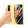 Integrated Wristband Genuine Leather Phone Case for Samsung Galaxy Z Fold5 5G - Yellow