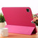 3-fold Horizontal Flip Smart Leather Tablet Case with Sleep / Wake-up Function & Holder for iPad Pro 11 - Rose Red