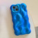 Wave Bubbles TPU Phone Case for iPhone 12 - Blue