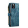 CaseMe-C30 PU + TPU Multifunctional Horizontal Flip Leather Case with Holder & Card Slot & Wallet & Zipper Pocket for iPhone 12 - Blue