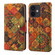 Denior Flower Language Series Cork Fabric Oil Edge Leather Phone Case for iPhone 12 - Autumn