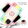 Shockproof Silicone + PC Protective Case with Dual-Ring Holder for iPhone 12 - Colorful Rose Gold