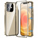 Magnetic Double-buckle HD Tempered Glass Phone Case for iPhone 12 - Gold