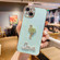 Electroplated Rhinestone Flamingo Phone Case for iPhone 12 - Green