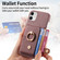 Litchi Leather Oil Edge Ring Card Back Phone Case for iPhone 12 - Jujube Apricot