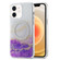 Dual-side IMD Marble Magsafe Phone Case for iPhone 12 - White Purple