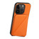 Imitation Calfskin Leather Back Phone Case with Holder for iPhone 12 - Orange