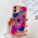 Oil Painting Electroplating TPU Phone Case for iPhone 12 - Pink