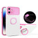 Luminous Series Ring Holder Phone Case for iPhone 12 - White + Pink