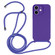 Crossbody Lanyard Liquid Silicone Case for iPhone 12 - Purple
