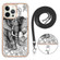 Electroplating Dual-side IMD Phone Case with Lanyard for iPhone 12 - Totem Elephant