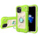 Shockproof Silicone + PC Protective Case with Dual-Ring Holder for iPhone 12 - Guava