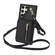 YM006 Skin Feel Zipper Card Bag Phone Case with Dual Lanyard for Samsung Galaxy S24 Ultra 5G - Black