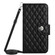 Rhombic Texture Flip Leather Phone Case with Long Lanyard for Samsung Galaxy S24 Ultra 5G - Black