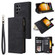 Multifunctional Frosted Zipper Wallet Leather Phone Case for Samsung Galaxy S24 Ultra 5G - Black