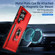 Pioneer Armor Heavy Duty PC + TPU Phone Case with Holder for Samsung Galaxy S24 Ultra 5G - Red+Black