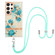 Flowers and Plants Series IMD TPU Phone Case with Lanyard for Samsung Galaxy S24 Ultra 5G - Blue Rose
