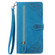 Embossed Flower Zipper Leather Phone Case for Samsung Galaxy S24 Ultra 5G - Blue