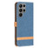 Color Block Denim Texture Leather Phone Case for Samsung Galaxy S24 Ultra 5G - Dark Blue