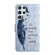 Oil Embossed 3D Drawing Leather Phone Case for Samsung Galaxy S24 Ultra 5G - Blue Feather