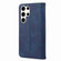 Skin Feel Splicing Leather Phone Case for Samsung Galaxy S24 Ultra 5G - Blue