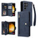 Rivet Buckle 9 Cards 3-Fold Wallet Leather Phone Case for Samsung Galaxy S24 Ultra 5G - Blue