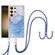 Electroplating Marble Dual-side IMD Phone Case with Lanyard for Samsung Galaxy S24 Ultra 5G - Blue 018