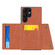 Double Buckle Card Slots Magnetic Phone Case for Samsung Galaxy S24 Ultra 5G - Brown