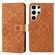 Ethnic Style Embossed Pattern Leather Phone Case for Samsung Galaxy S24 Ultra 5G - Brown