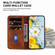 Lily Embossed Leather Phone Case for Samsung Galaxy S24 Ultra 5G - Brown