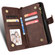 Litchi Texture Zipper Leather Phone Case for Samsung Galaxy S24 Ultra 5G - Brown