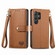 Love Zipper Lanyard Leather Phone Case for Samsung Galaxy S24 Ultra 5G - Brown