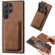 Retro Leather Card Bag Magnetic Phone Case for Samsung Galaxy S24 Ultra 5G - Brown