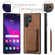 Retro Leather Card Bag Magnetic Phone Case for Samsung Galaxy S24 Ultra 5G - Brown