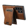 Suteni H15 MagSafe Oil Eax Leather Detachable Wallet Back Phone Case for Samsung Galaxy S24 Ultra 5G - Brown