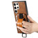 Suteni H13 Card Wallet Wrist Strap Holder PU Phone Case for Samsung Galaxy S24 Ultra 5G - Brown