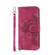 Skin-feel Flowers Embossed Wallet Leather Phone Case for Samsung Galaxy S24 Ultra 5G - Wine Red