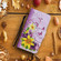 Colored Drawing Pattern Leather Phone Case for Samsung Galaxy S24 Ultra 5G - Yellow Flower Butterfly