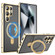 MagSafe Magnetic HD Frosted Tempered Glass Holder Phone Case for Samsung Galaxy S24 Ultra 5G - Gold