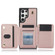 YM006 Skin Feel Zipper Card Bag Phone Case with Dual Lanyard for Samsung Galaxy S24 Ultra 5G - Rose Gold