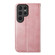 Cubic Grid Calf Texture Magnetic Leather Phone Case for Samsung Galaxy S24 Ultra 5G - Rose Gold