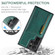 DG.MING M5 Series Zip RFID Multi Card Detachable Leather Phone Case for Samsung Galaxy S24 Ultra 5G - Green