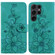 Lily Embossed Leather Phone Case for Samsung Galaxy S24 Ultra 5G - Green