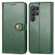 Retro Solid Color Buckle Leather Phone Case for Samsung Galaxy S24 Ultra 5G - Green